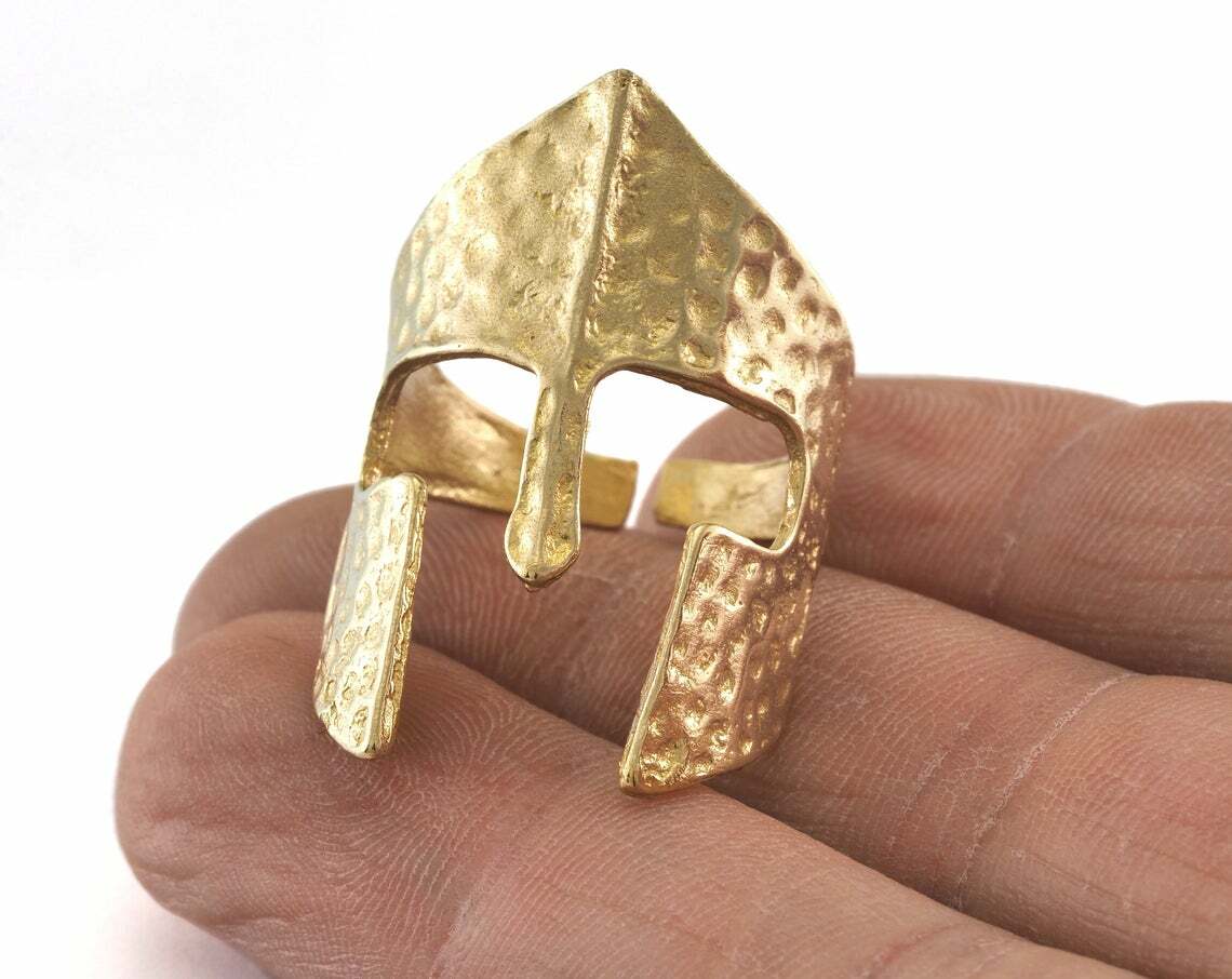 Helmet Adjustable Raw brass (21.5mm 12US inner size - Adjustable ) Oz3357
