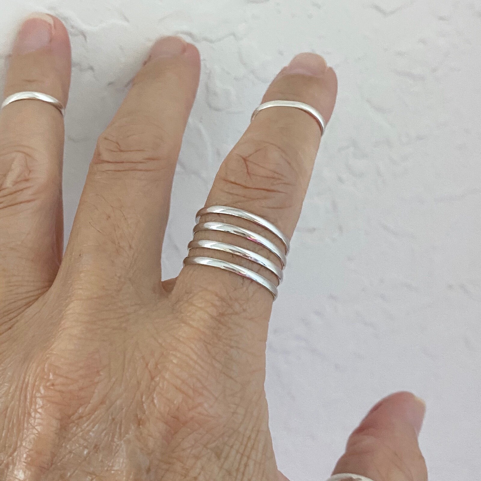 Sterling Silver Flimsy Spring Swirl Ring, Silver Ring, Silver Band