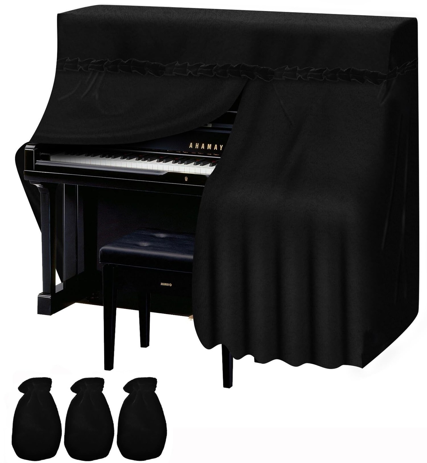 TINDTOP Upright Piano Cover, Velvet Full Dustproof Piano Cover | Moistureproo...