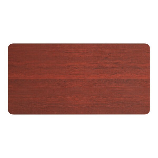 30" x 60" Rectangular Restaurant Table Top with Red Mahogany Laminate Top Finish