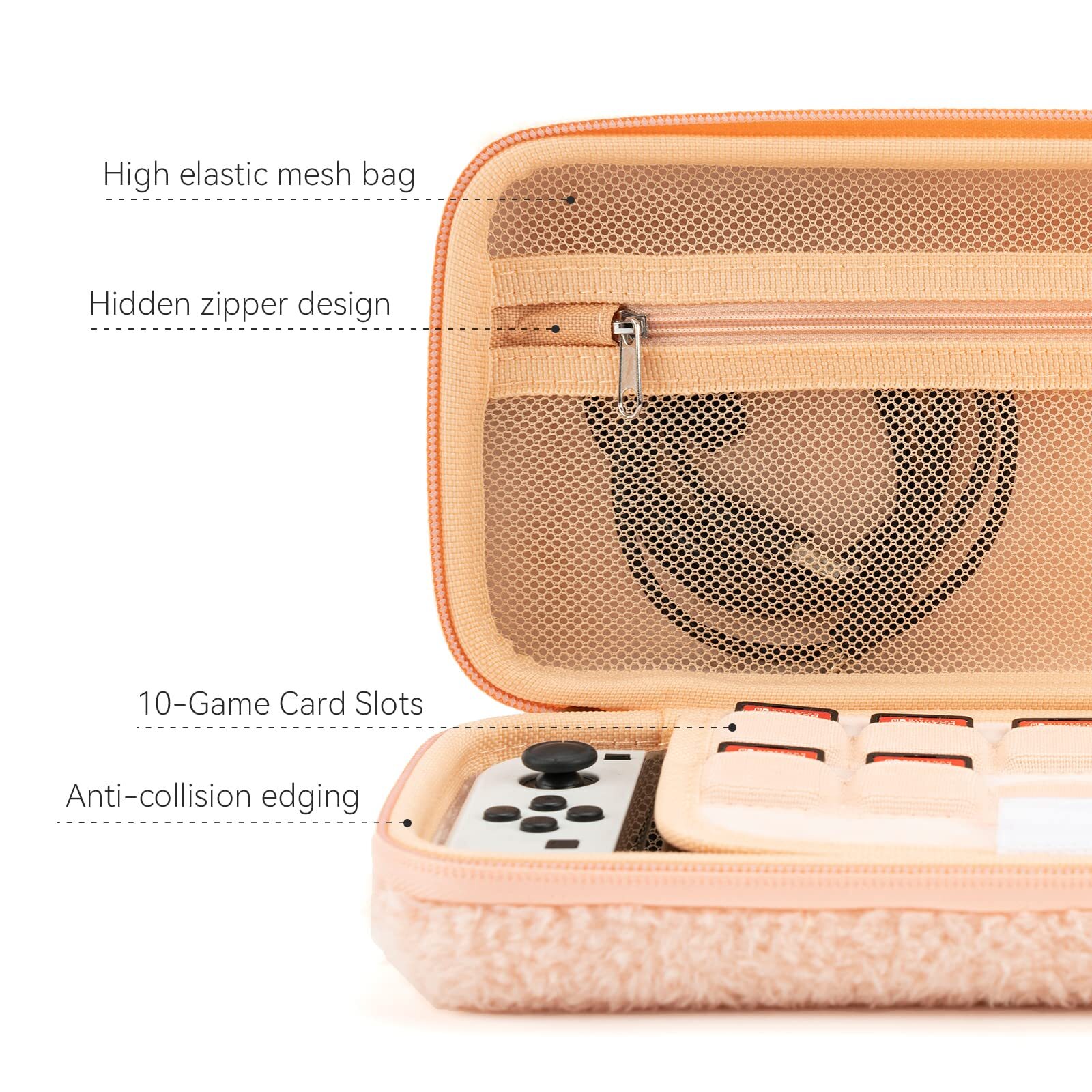 GeekShare Plush Bunny Carry Case for Nintendo Switch / Switch OLED Portable Bag