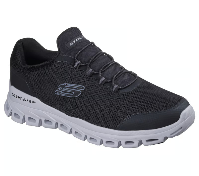 Skechers Shoes Mens Black Slip On Wide Fit Sport Glide Memory Foam Casual 233016