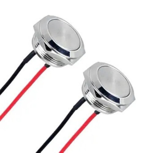 (2-Pack) 22mm Ultrathin Anti-Vandal Momentary Switch - 7/ Size: 22mm Flat Head