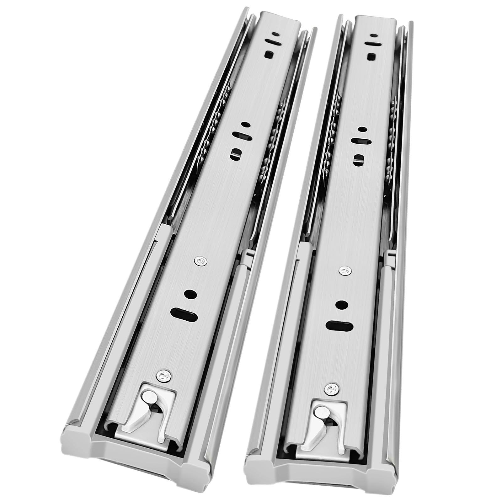 1 Pair Soft Close Stainless Steel Full Extension 12 14 16 18 20 22 24 Inch Drawe