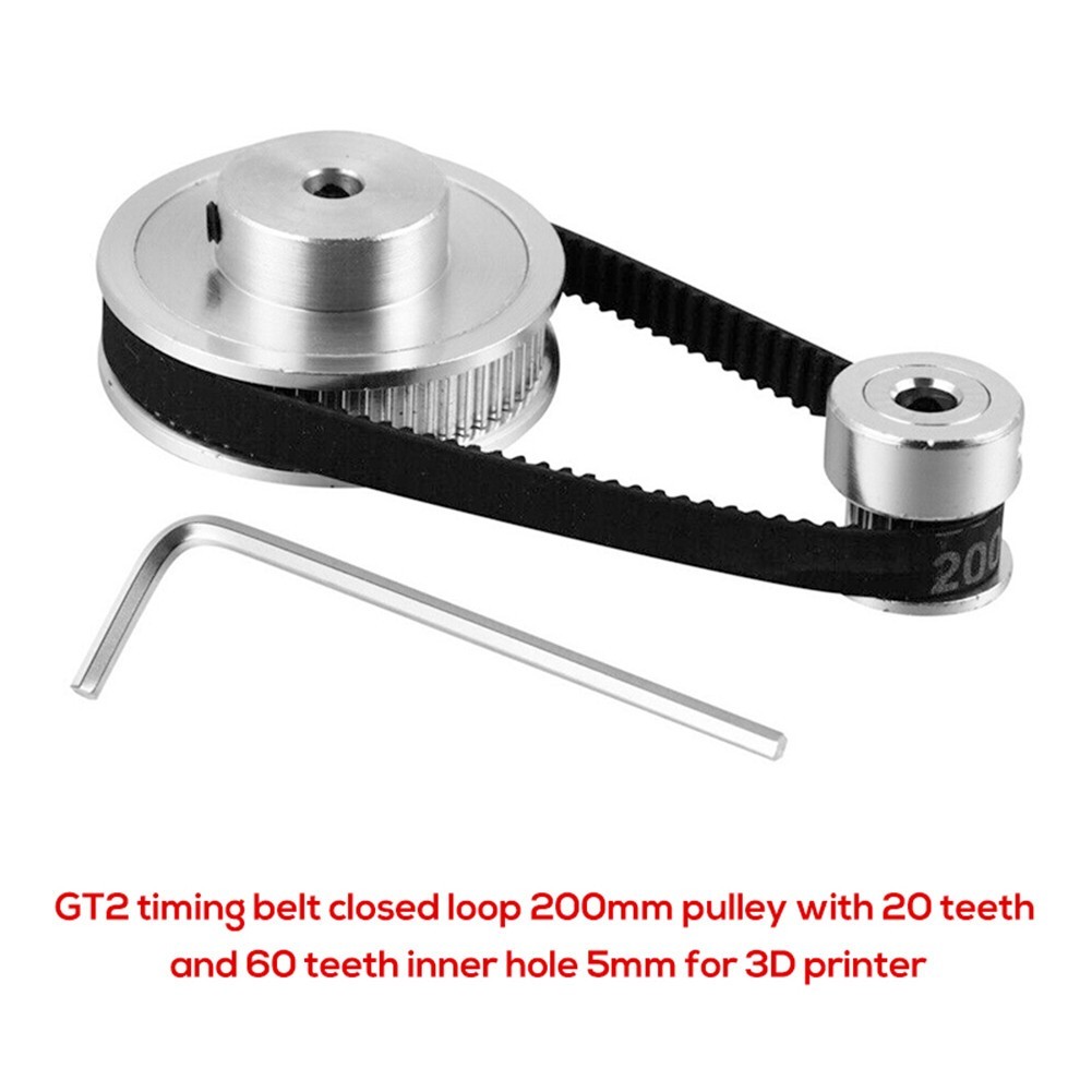 Premium 2GT Timing Belt Wheel 200mm with 20 Teeth & 60 Teeth Inner Hole 5mm