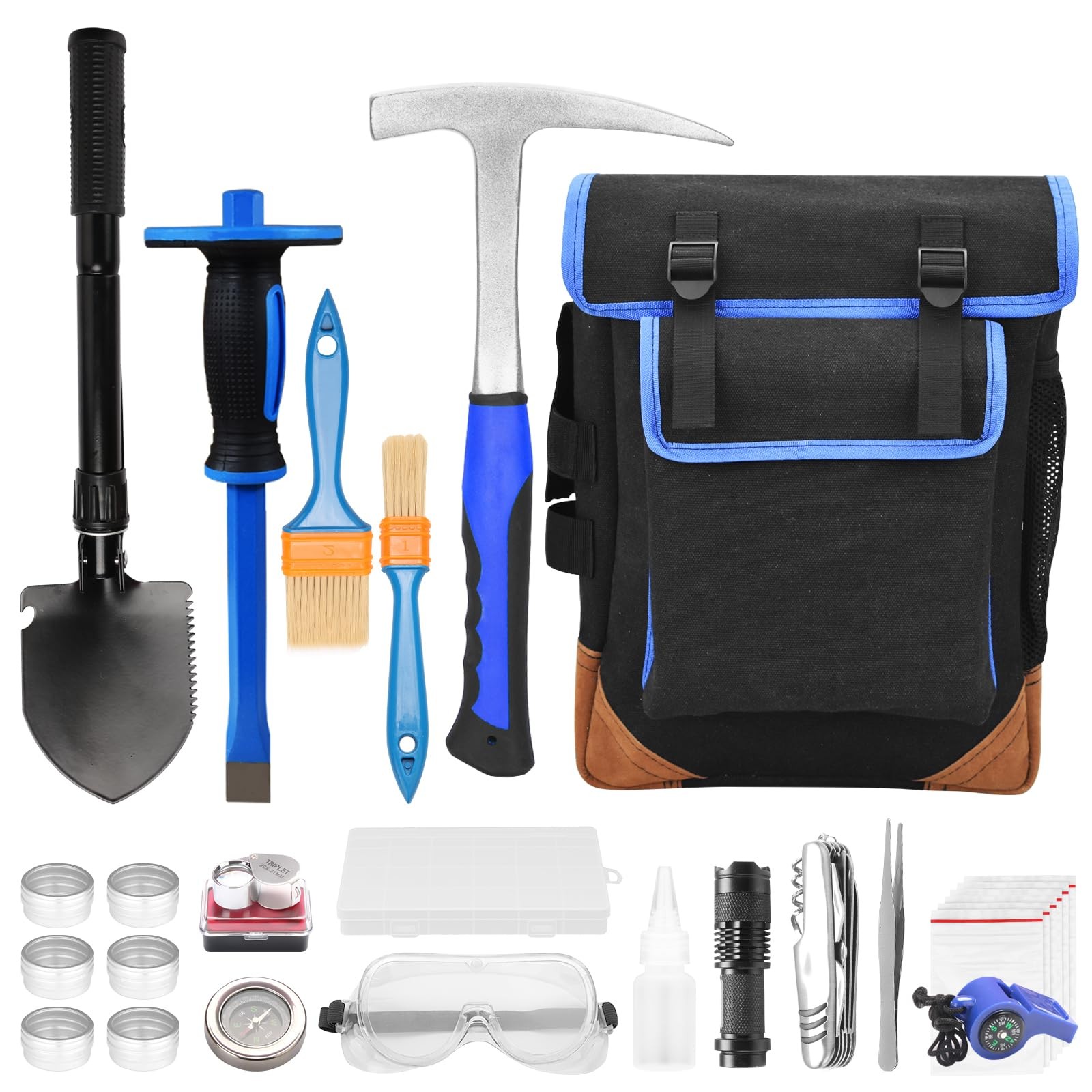 27pcs Geology tool kits，Rock mining tools，Rock hounding tools with exquisite ...