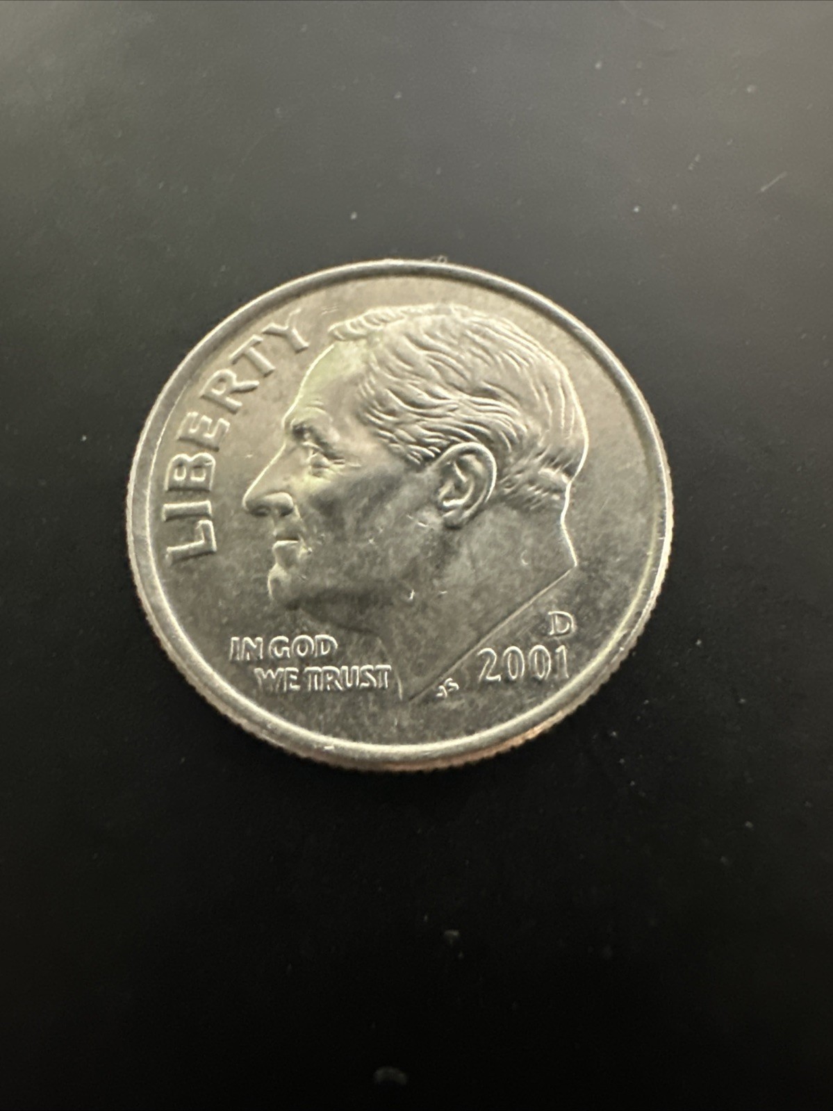 2001 D Roosevelt Dime Circulated, AU+, FREE SHIPPING