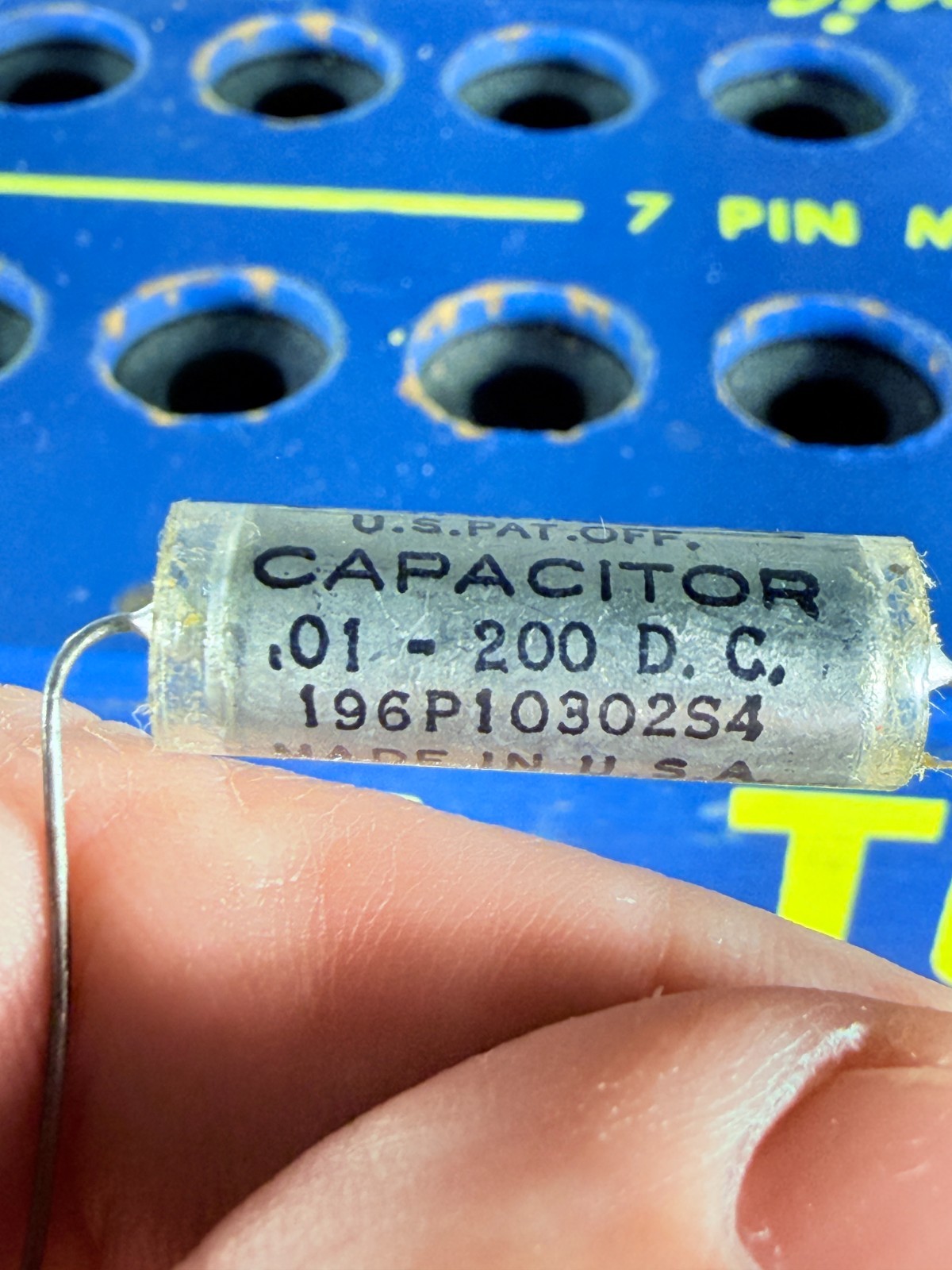 One Sprague Vitamin Q .01 uF 200v PIO 196P Tested Audio Guitar Tone Tube Caps