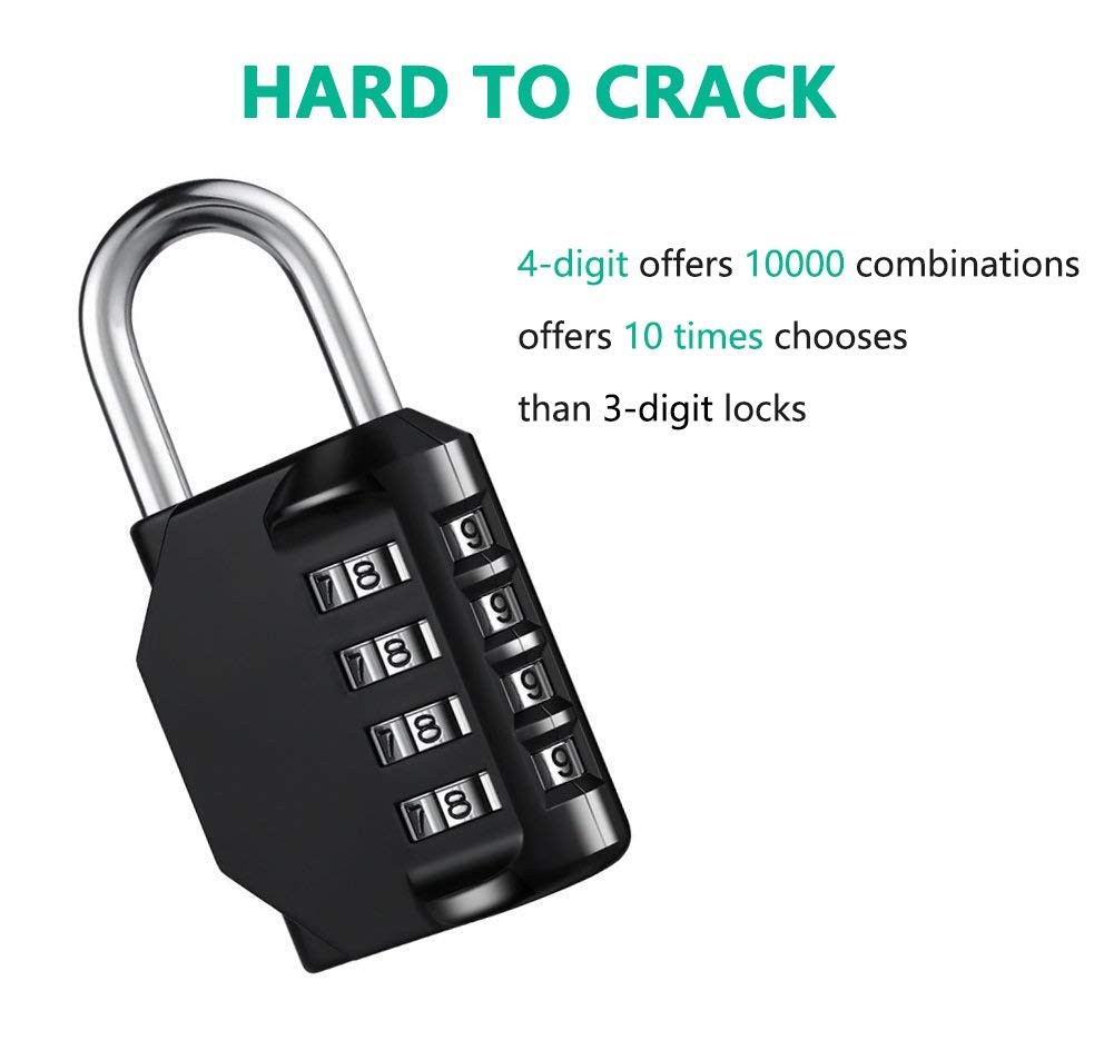 Combination Lock Resettable 4 Digit Padlock with Combination, AIHYTU Waterproof