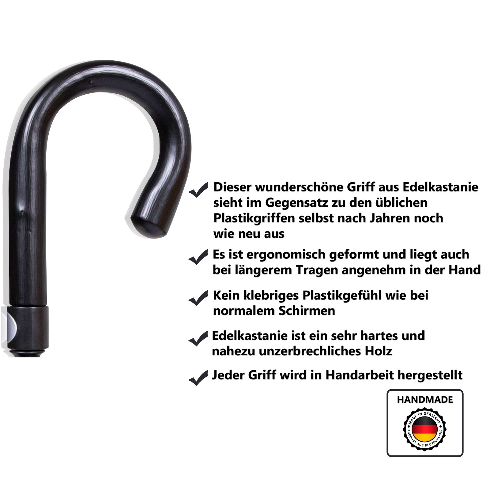 Security umbrella and selfdefense umbrella black J handle with tiny scratches