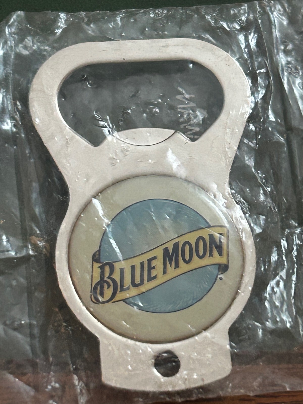 Blue Moon Bottle Opener Keychain Sealed, Never Used  2.5" length