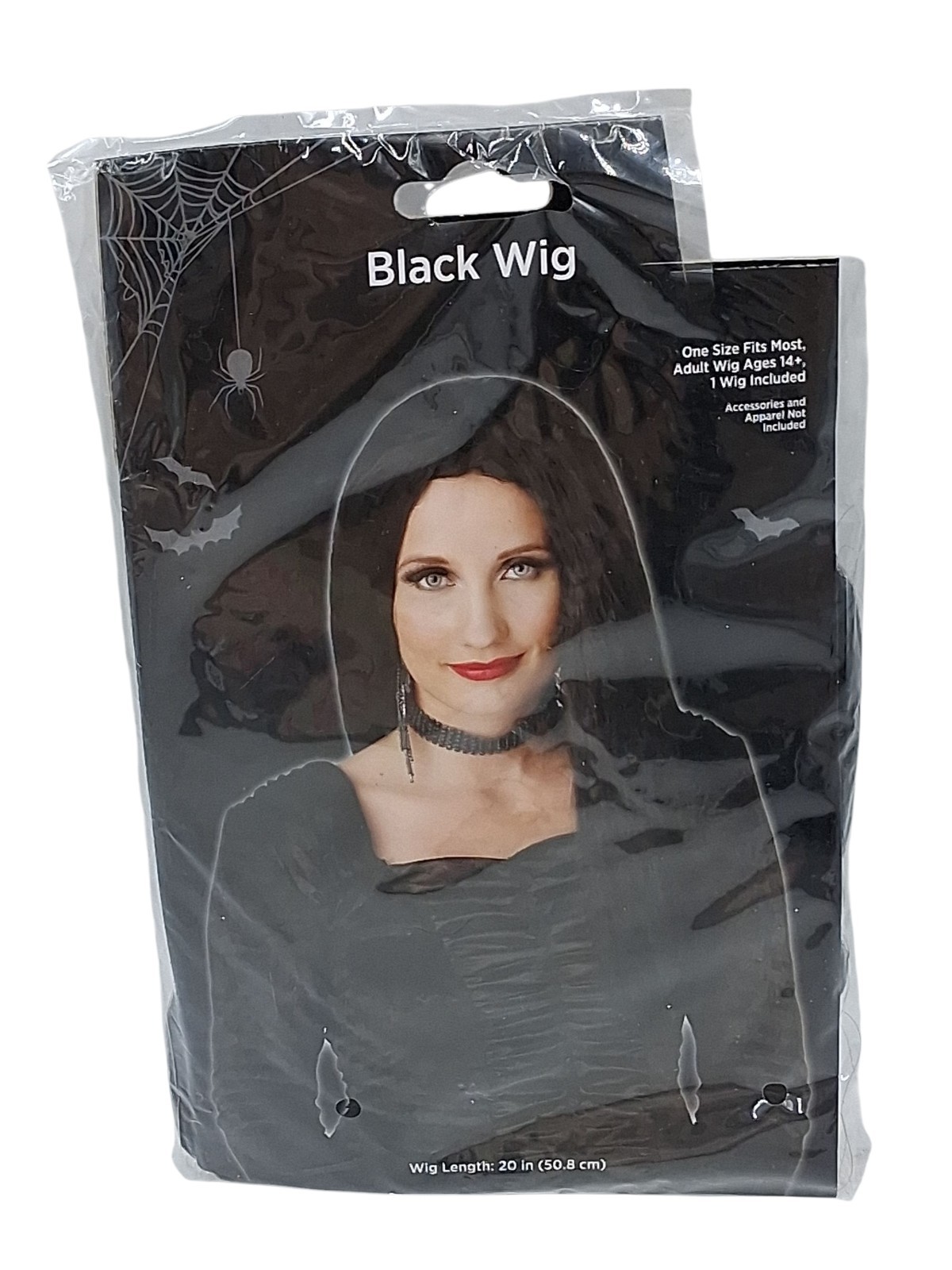 Happy Halloween Long Black Hair Wig One Size Straight Hair Dress Up Cosplay 20"
