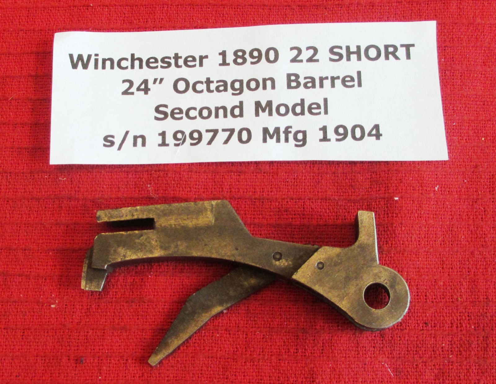 Winchester Model 1890 Original 22 SHORT Carrier Assembly - c1904