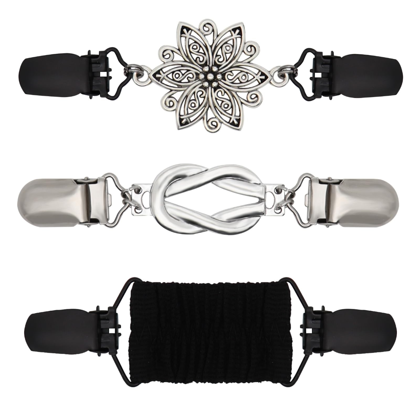 3-Pack Vintage Cinch Clips for Sweaters Shawls Cardigans Waist  Pants for Women