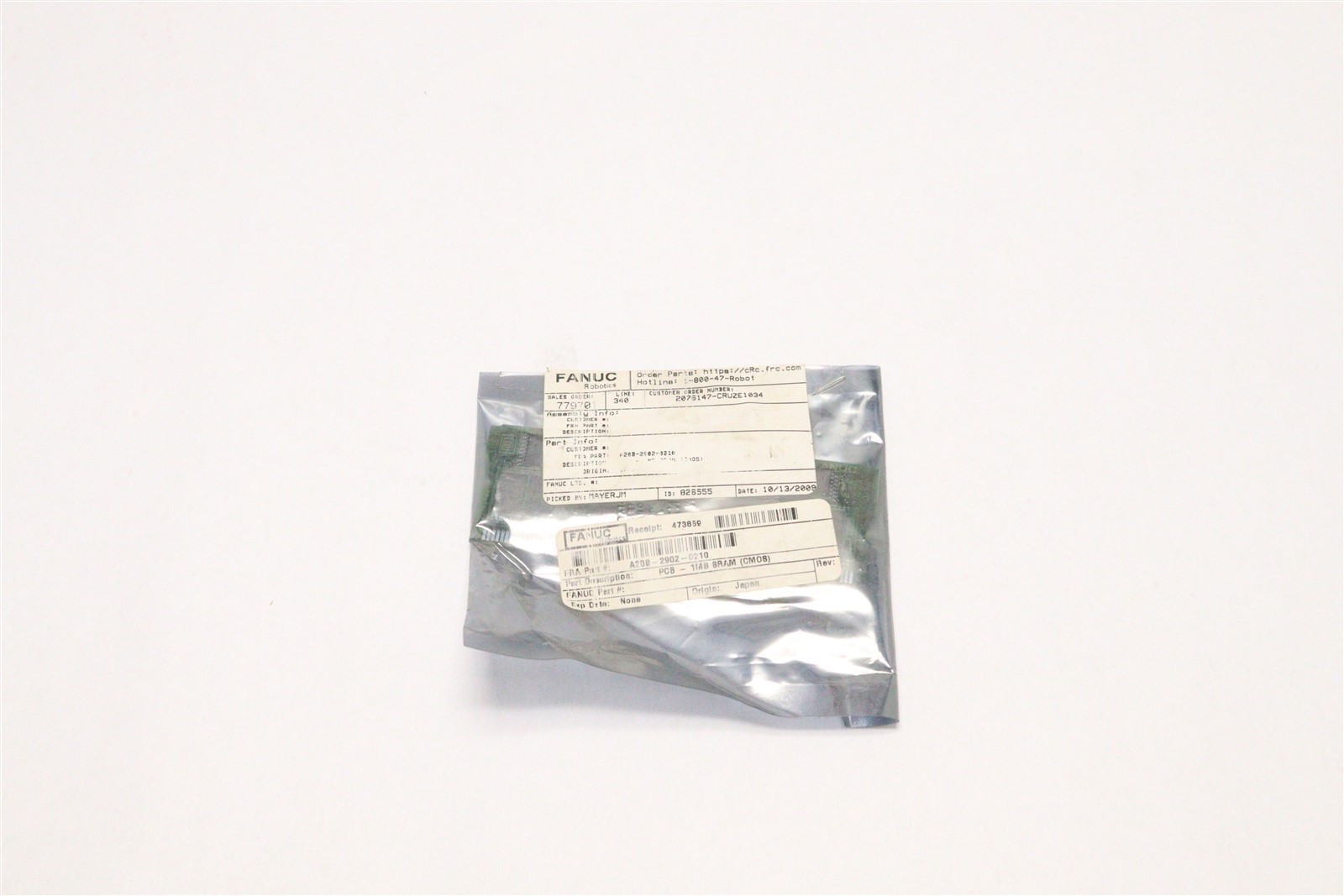 FANUC SRAM MEMORY MODULE PCB A20B-2902-0210