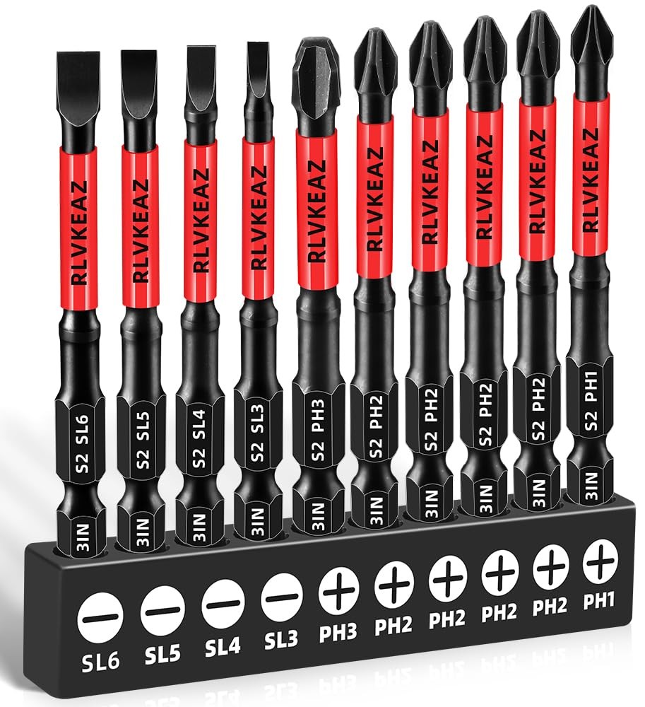 Juego de Puntas Magnéticas 3" Largas Phillips Planas para Taladro Impacto 10pz