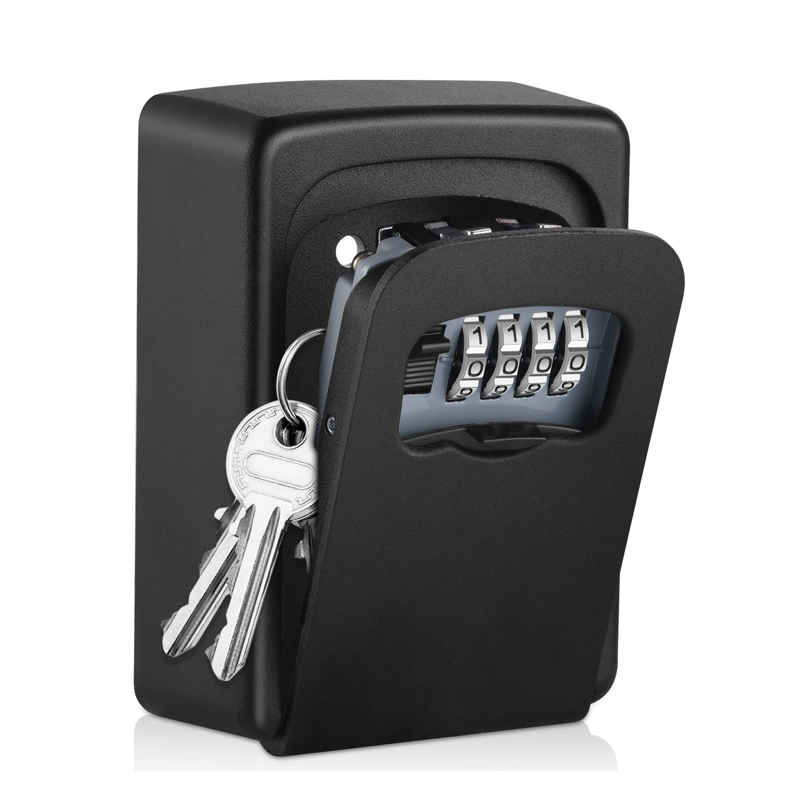 Key Lock Box Wall Mounted,4 Digit Combination 1-Quantity, 1 pack-Black