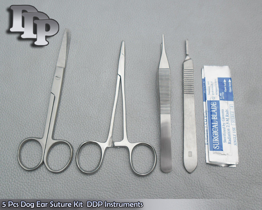 5 Pcs Dog Ear Suture Kit Surgical Veterinary Instruments