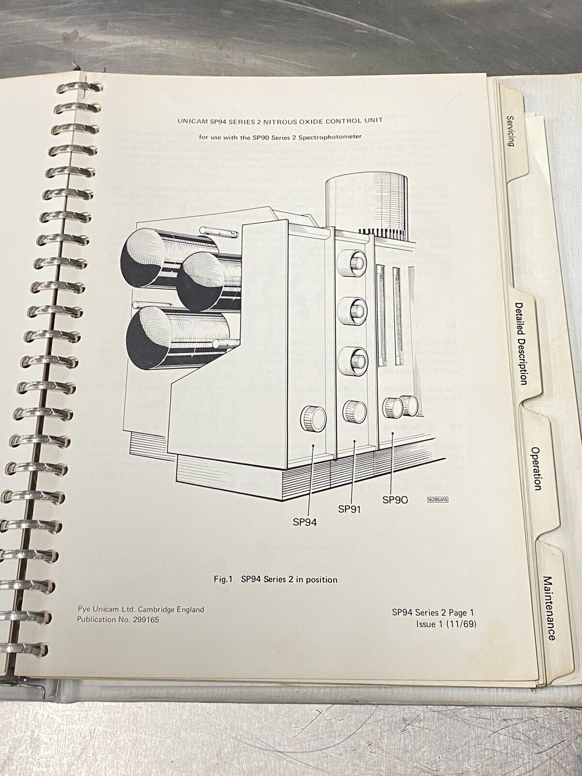 Pye Unicam 94408 AA SP90 Spectrophotometer - Users Guide / Instruction