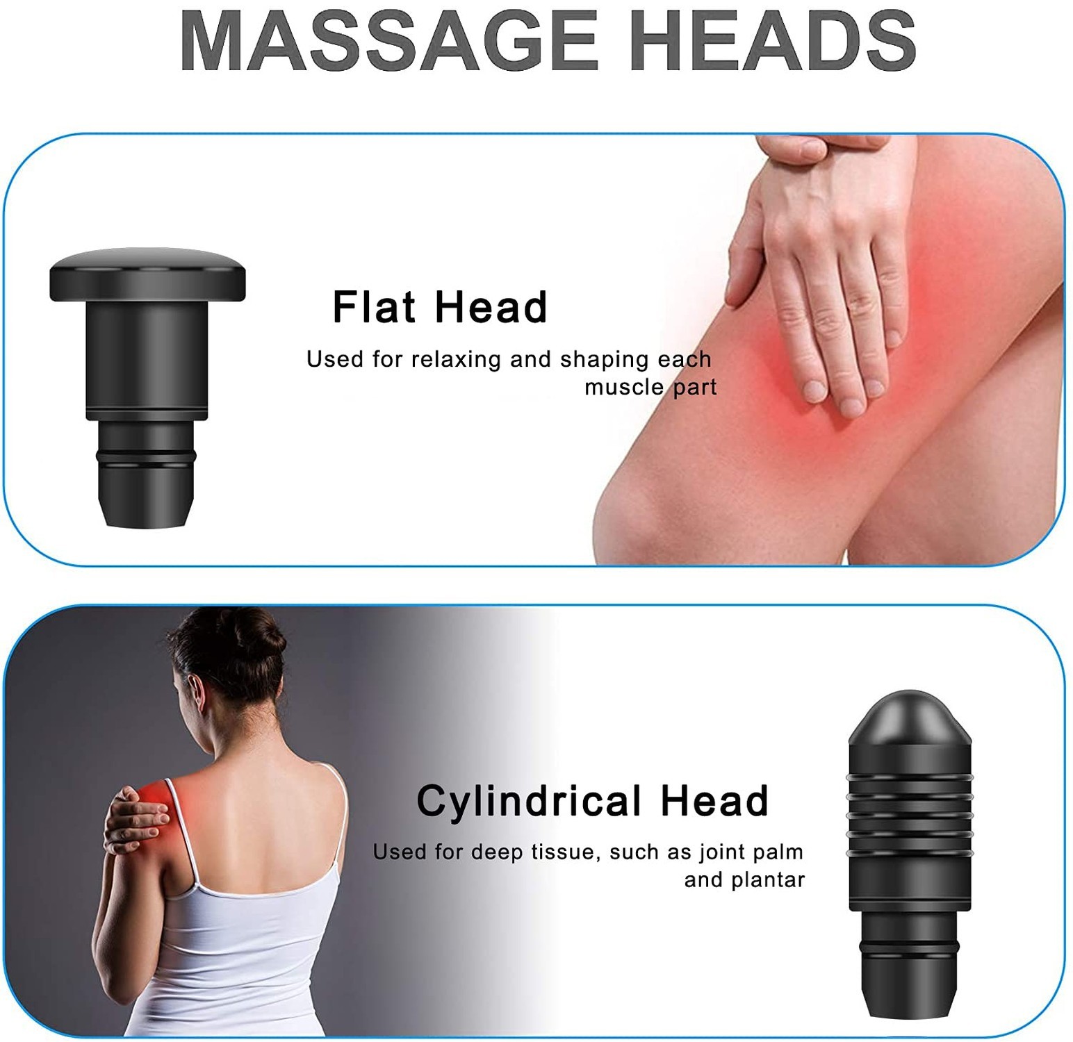 Massage Gun Heads for Hypervolt Go，Replaceable Massager Gun Attachment 6