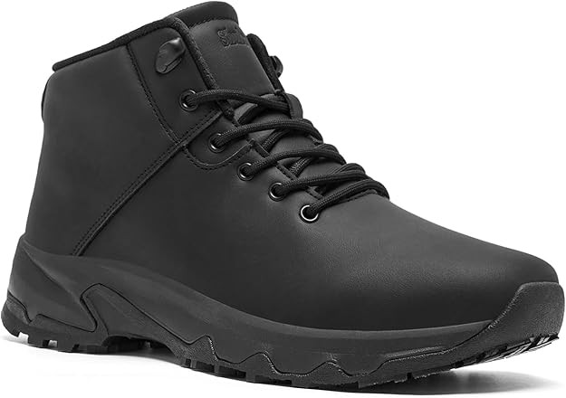 Non Slip Work Boots for Men Slip Resistant Shoes Waterproof Food 9.5 Black