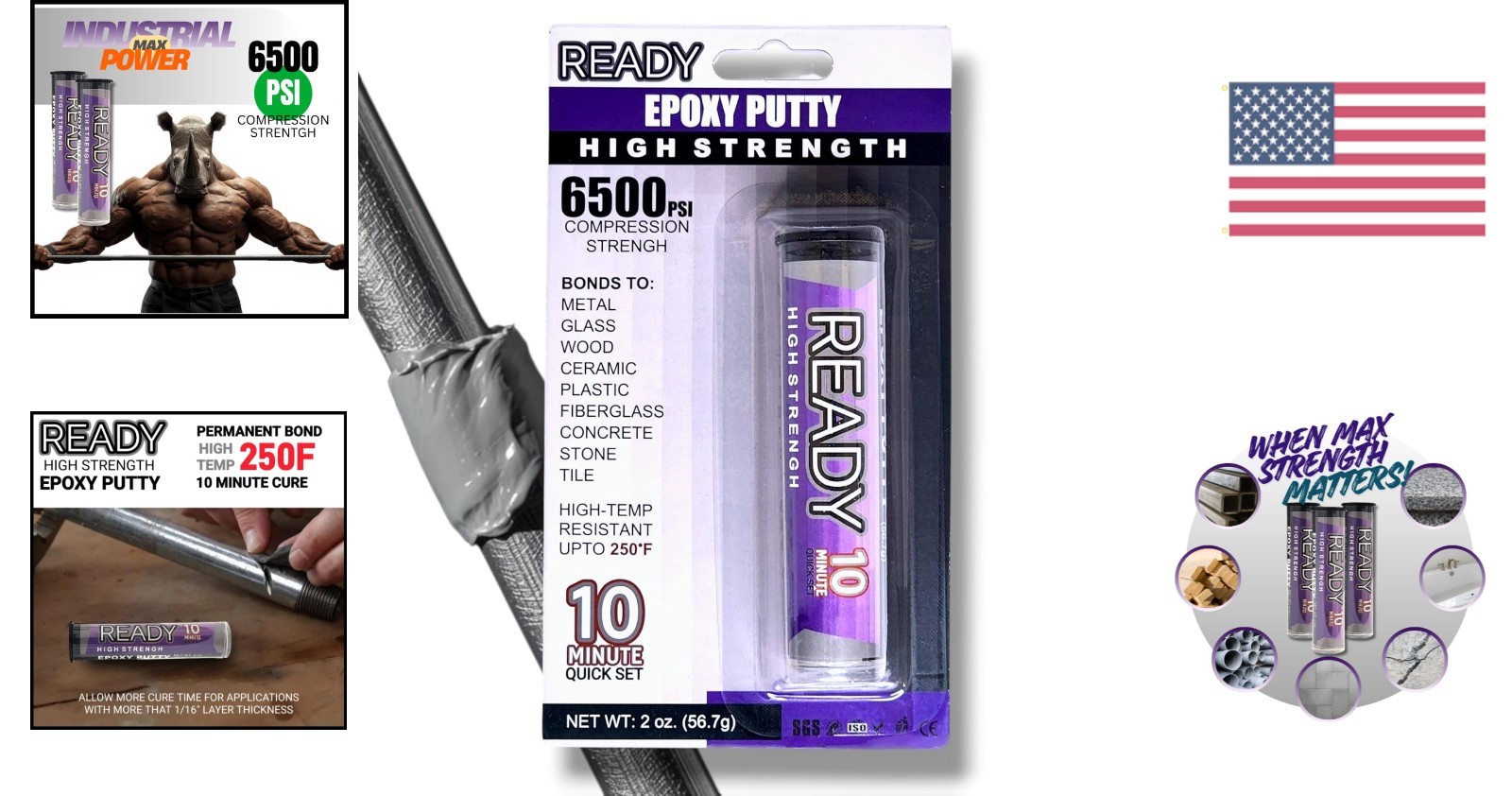 Versatile Ready Epoxy Putty - Durable, Quick Setting for Diverse Applications