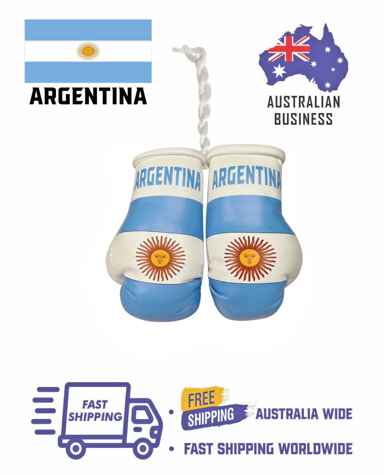 ARGENTINA / ARGENTINIAN Flag Mini Gloves Ornament Car hanging gloves