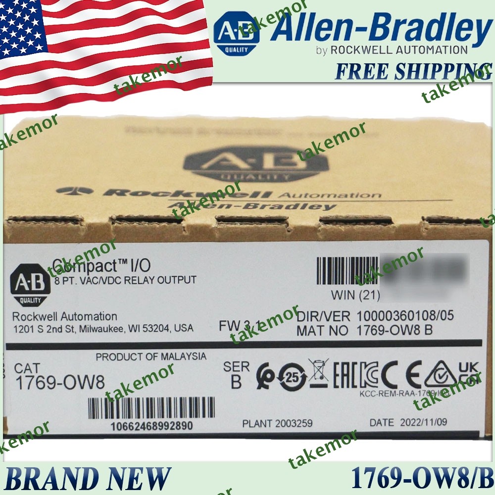 1PC 1769-OW8/B CompactLogix Relay Output Module AB 1769-OW8 serB Free Ship US