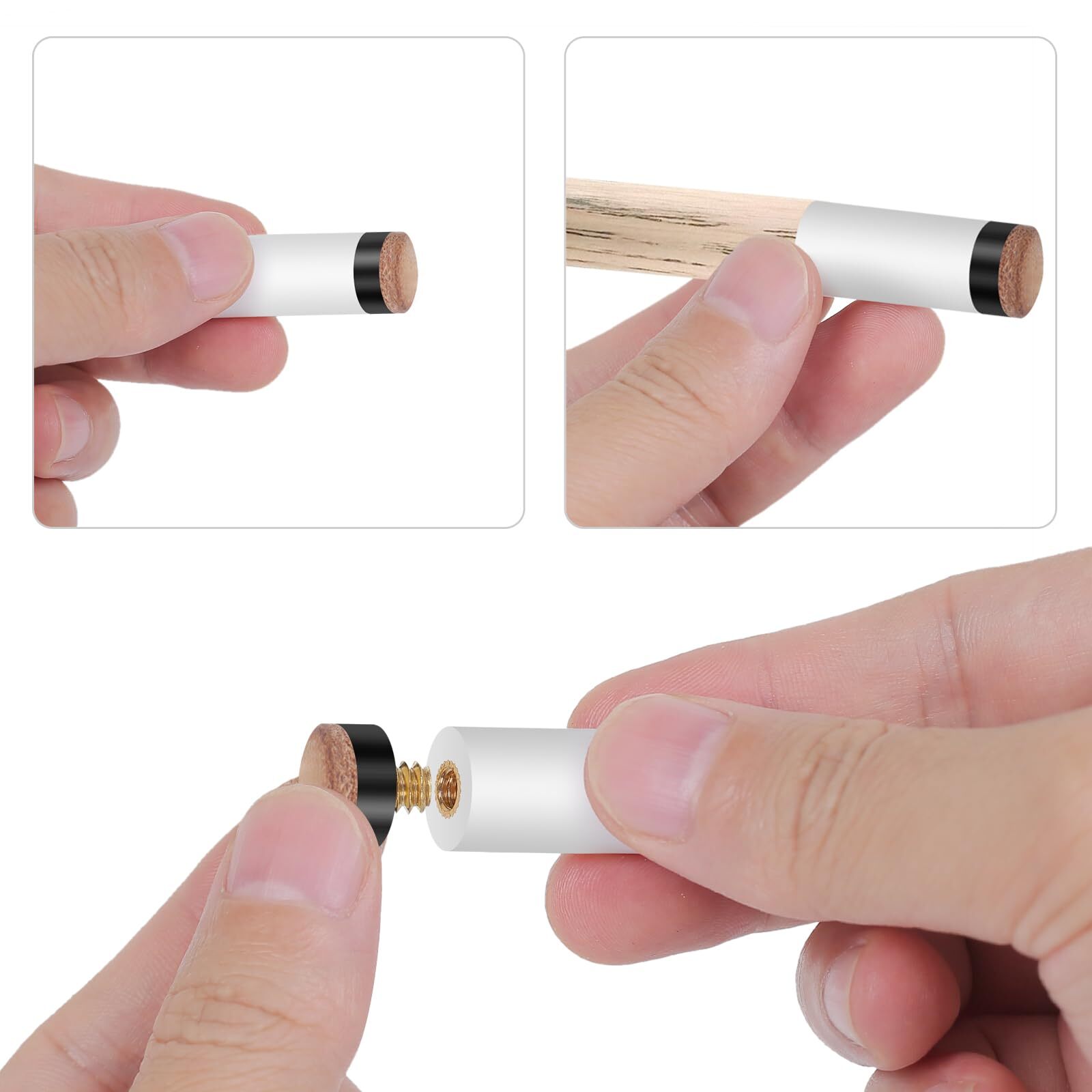 40PCS Billiard Cues Tips Replacement 10pcs White Pool Cue Stick Ferrules 30 S...