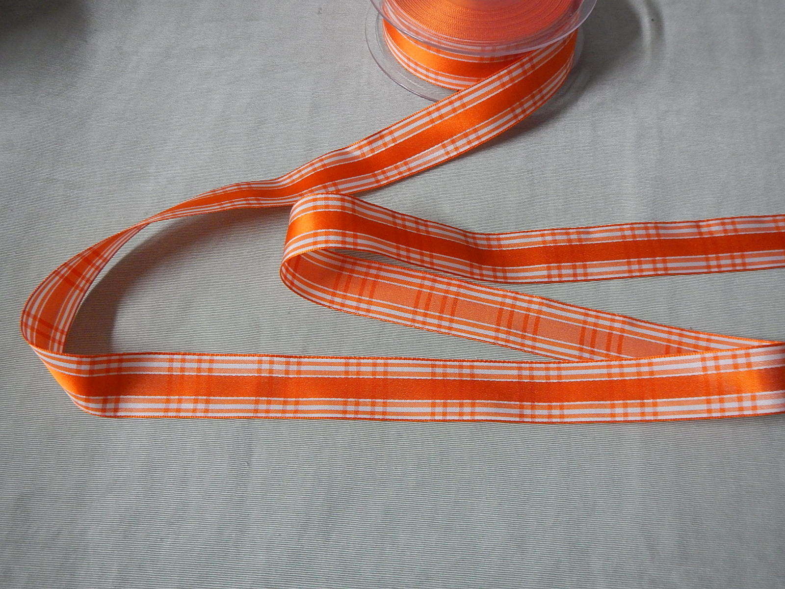 Ribbon Orange Check 25mm x 20 metres