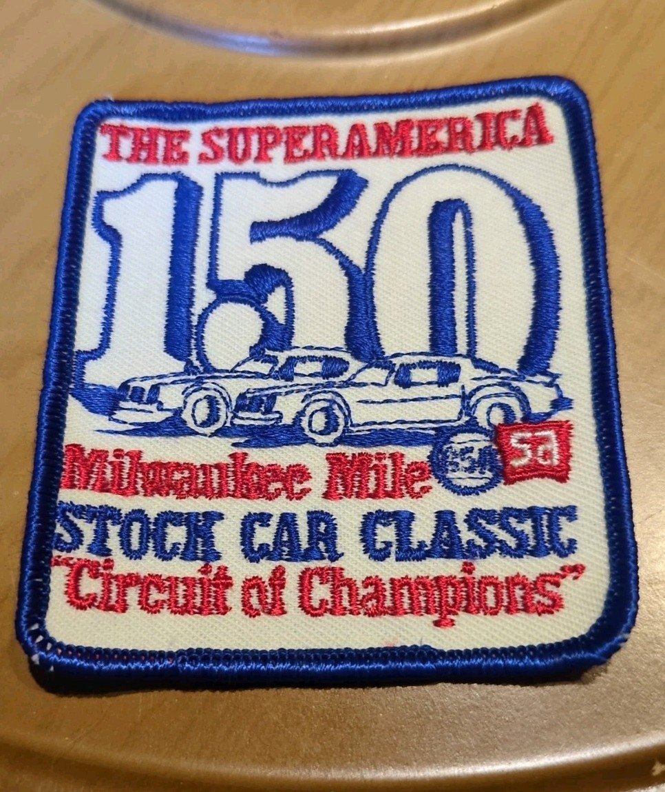 Vtg SA SUPERAMERICA 150 MILWAUKEE MILE Patch (Stock Car Racing Motorsports)