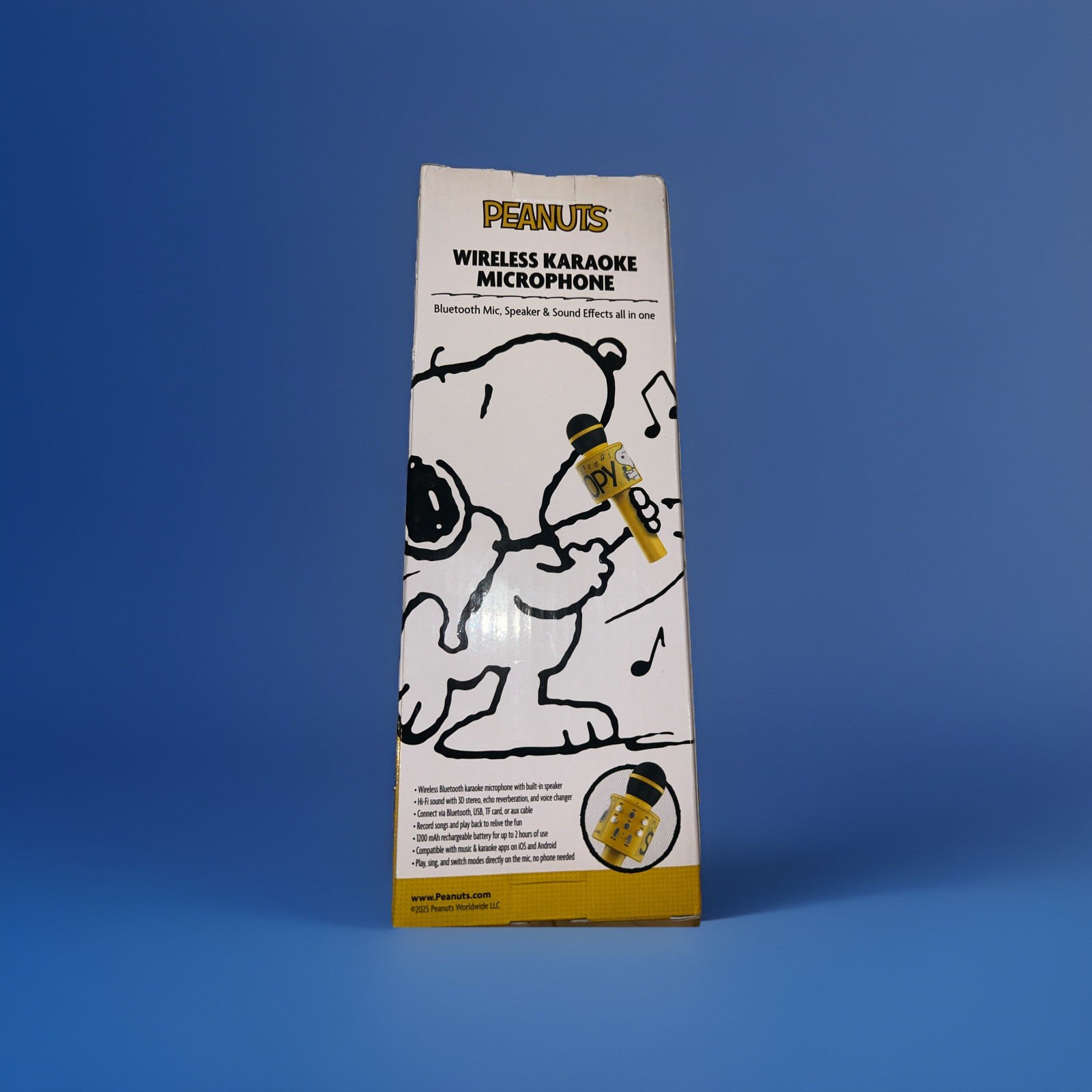 PEANUTS SNOOPY WIRELESS KARAOKE MICROPHONE BLUETOOTH SPEAKER SOUND EFFECTS NEW