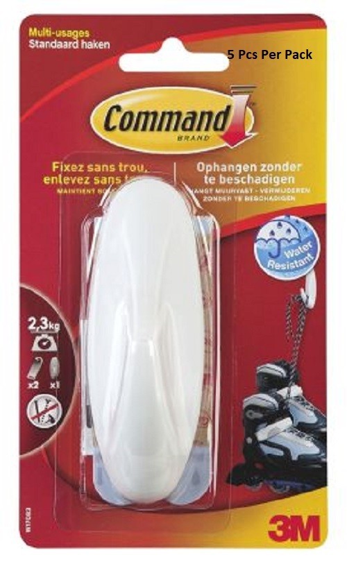 3M Adhesive Hook W14083, White, 2.3kg Capacity, New in Box, Fast Shipping