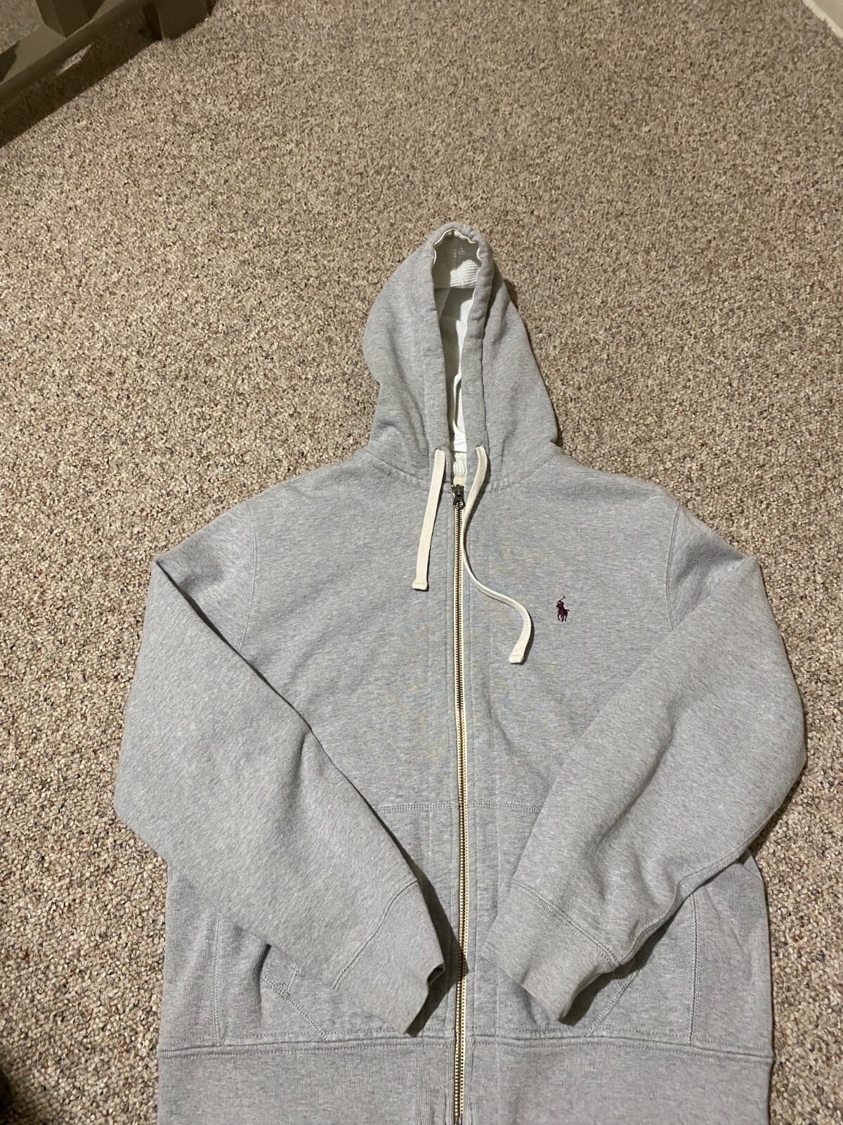 Polo Ralph Lauren hooded full zip jacket hoodie grey unisex XL