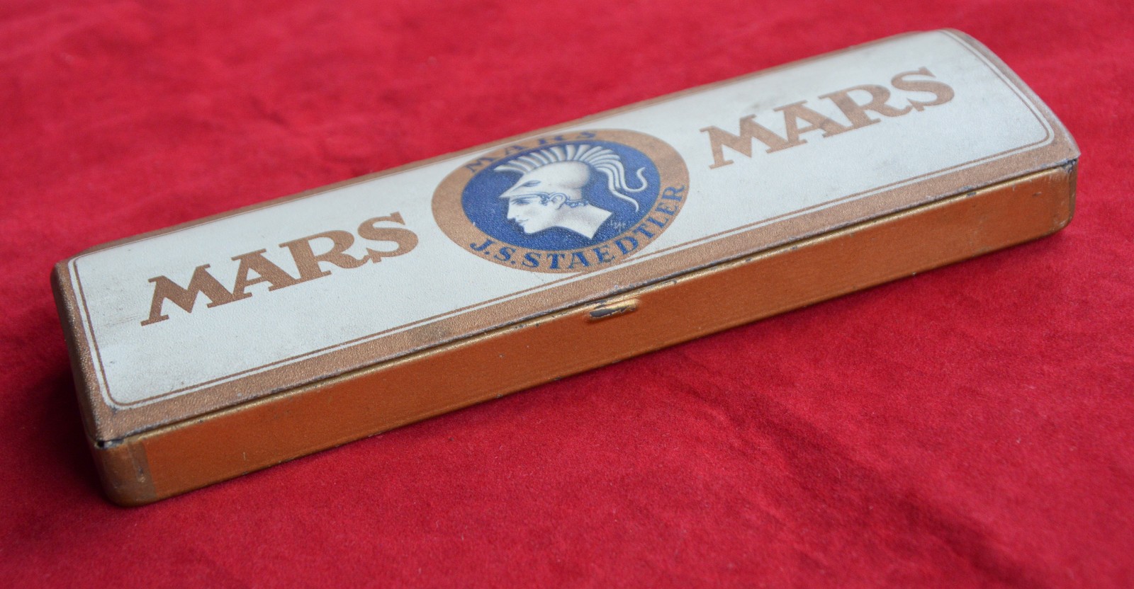 GERMAN WWII WEHRMACHT NCO SOLDIER METAL PENCIL CASE BOX Mars J.S. Staedtler