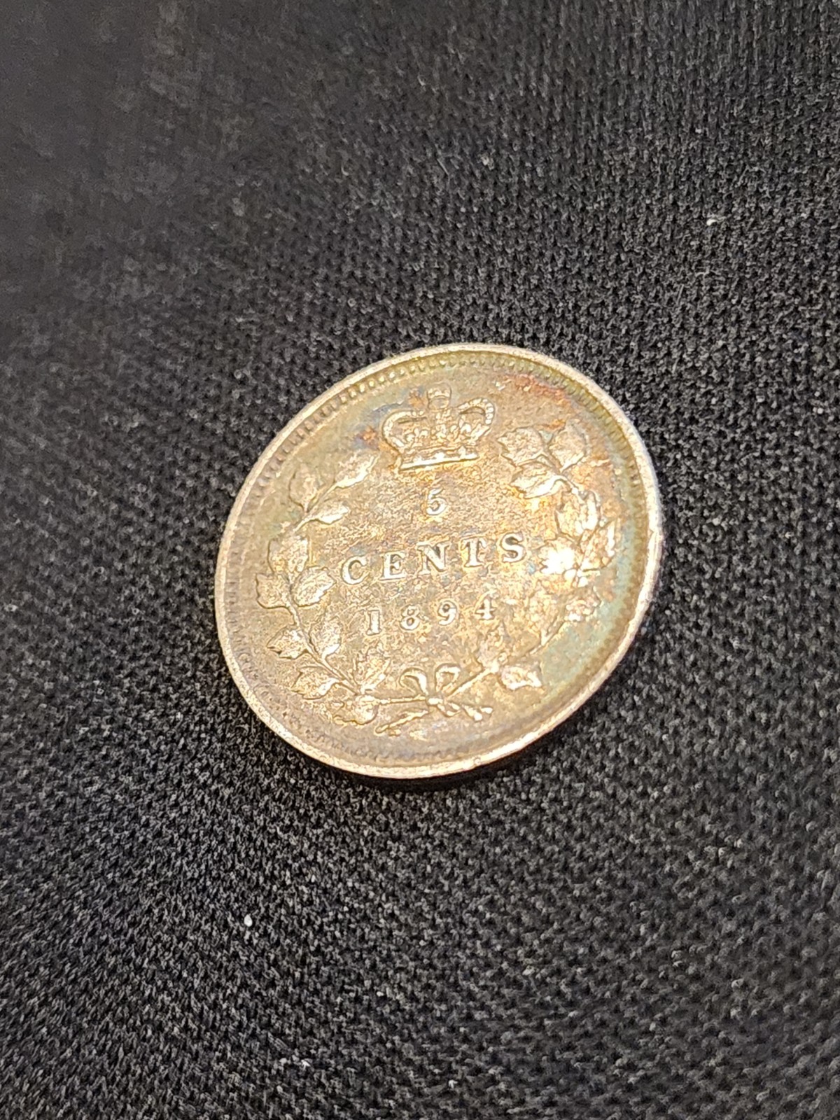 1894 Canada 5 Cents Silver Coin