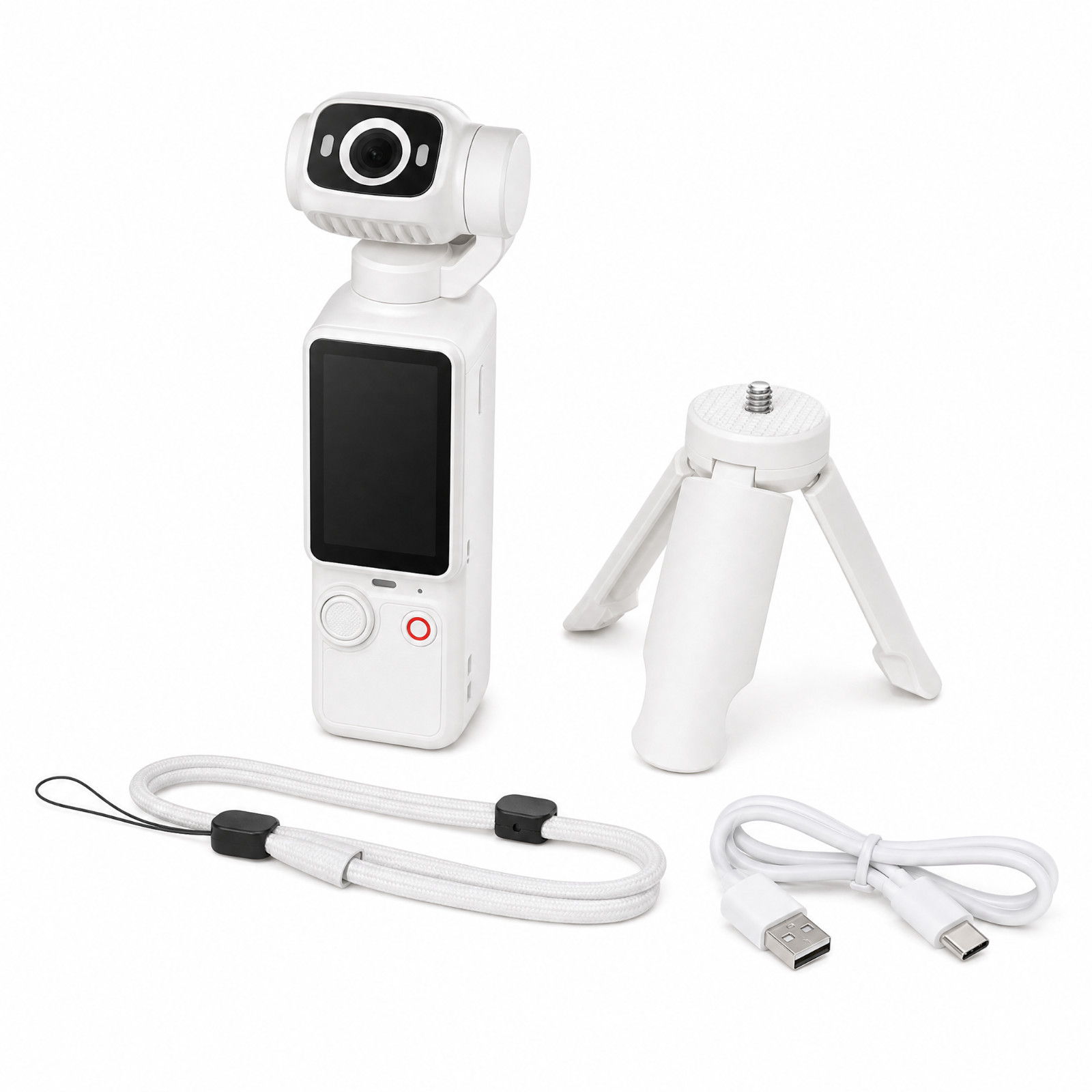 4K Pocket Vlog Camera 180° Rotating Lens Mini Action Camera Supports 128GB TF