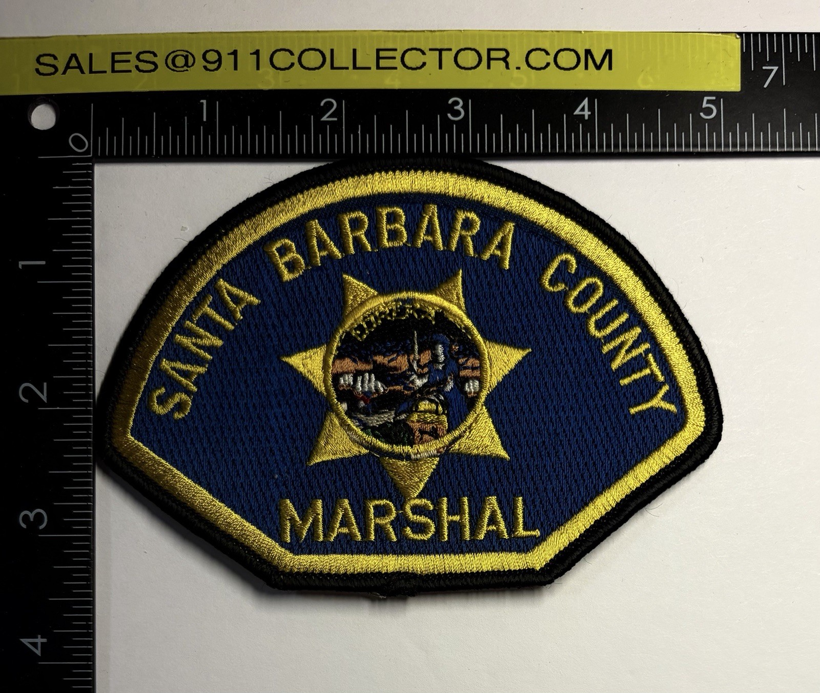 VINTAGE DEFUNCT CALIFORNIA SANTA BARBARA COUNTY MARSHAL PATCH #D41
