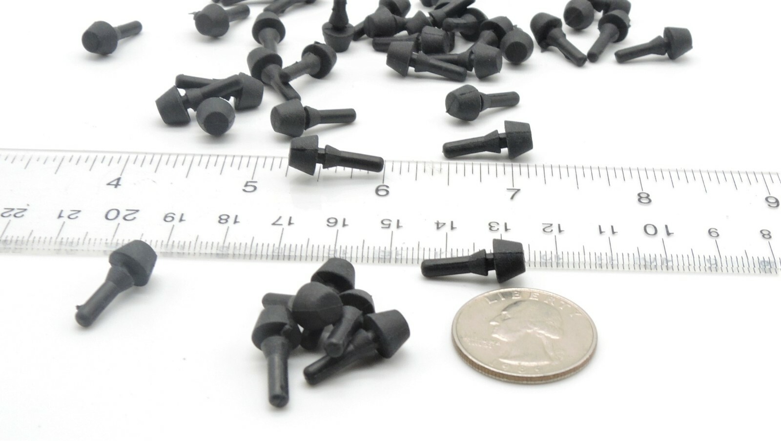 3mm Ridged Stem Bumpers 8mm OD Pull Through Push in Fits .08mm to 1.6mm Panels