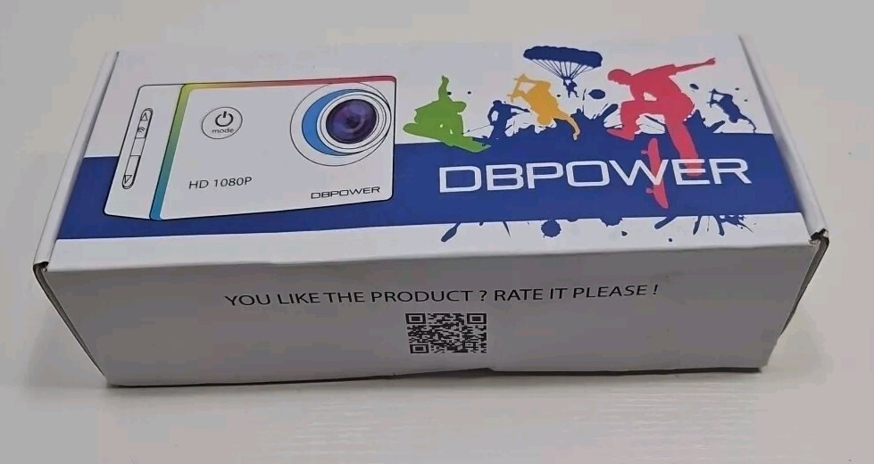 DBPOWER Waterproof Action Camera 12MP 1080P HD w/2 Batteries & Accessories New