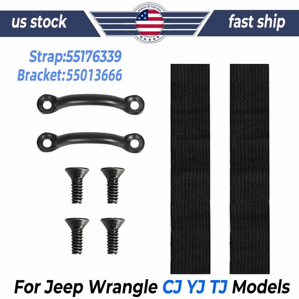 Footman Loops Door Limit Straps + Torx Screws Kit For Jeep Wrangler CJ YJ TJ US