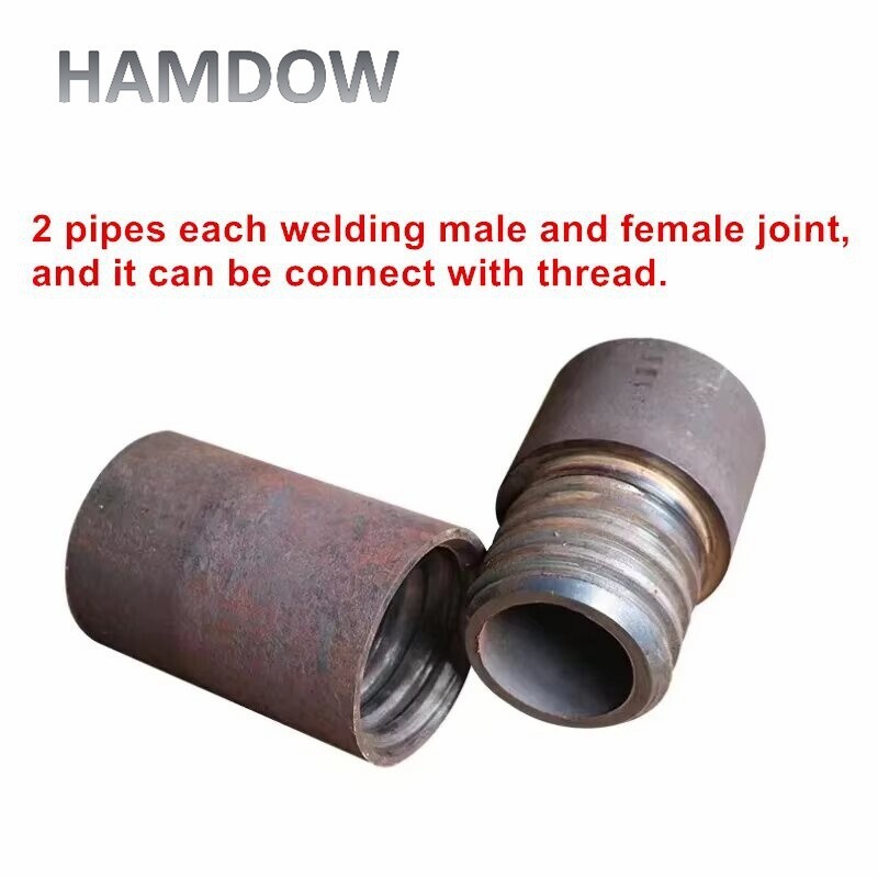 20 Sets Drill Pipe Joints Spiral Drill Rod Stem Water Well Drilling Connectors