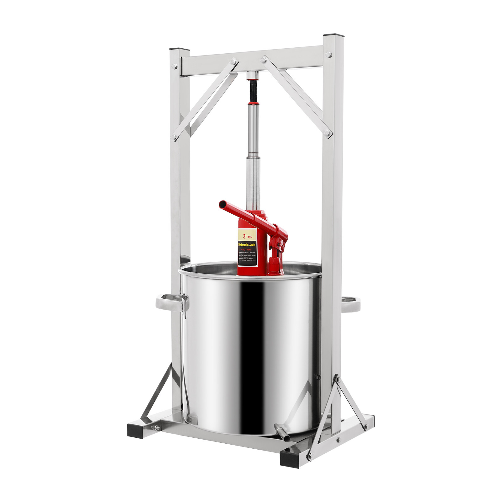 Fruit Wine Press, Stainless Steel Hydraulic Jack Press Extractor Silver