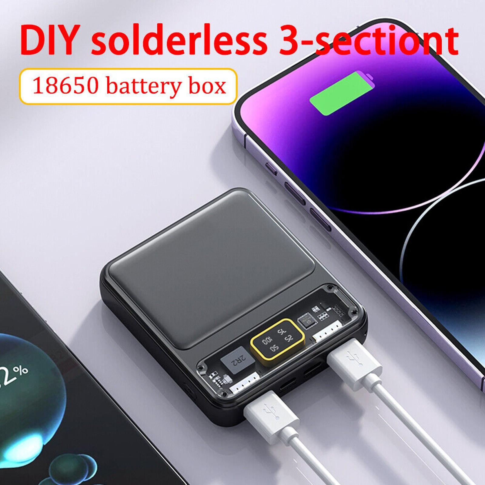 3x18650 Battery Charger Box Power Bank Holder DIY Shell Case Dual USB Shell