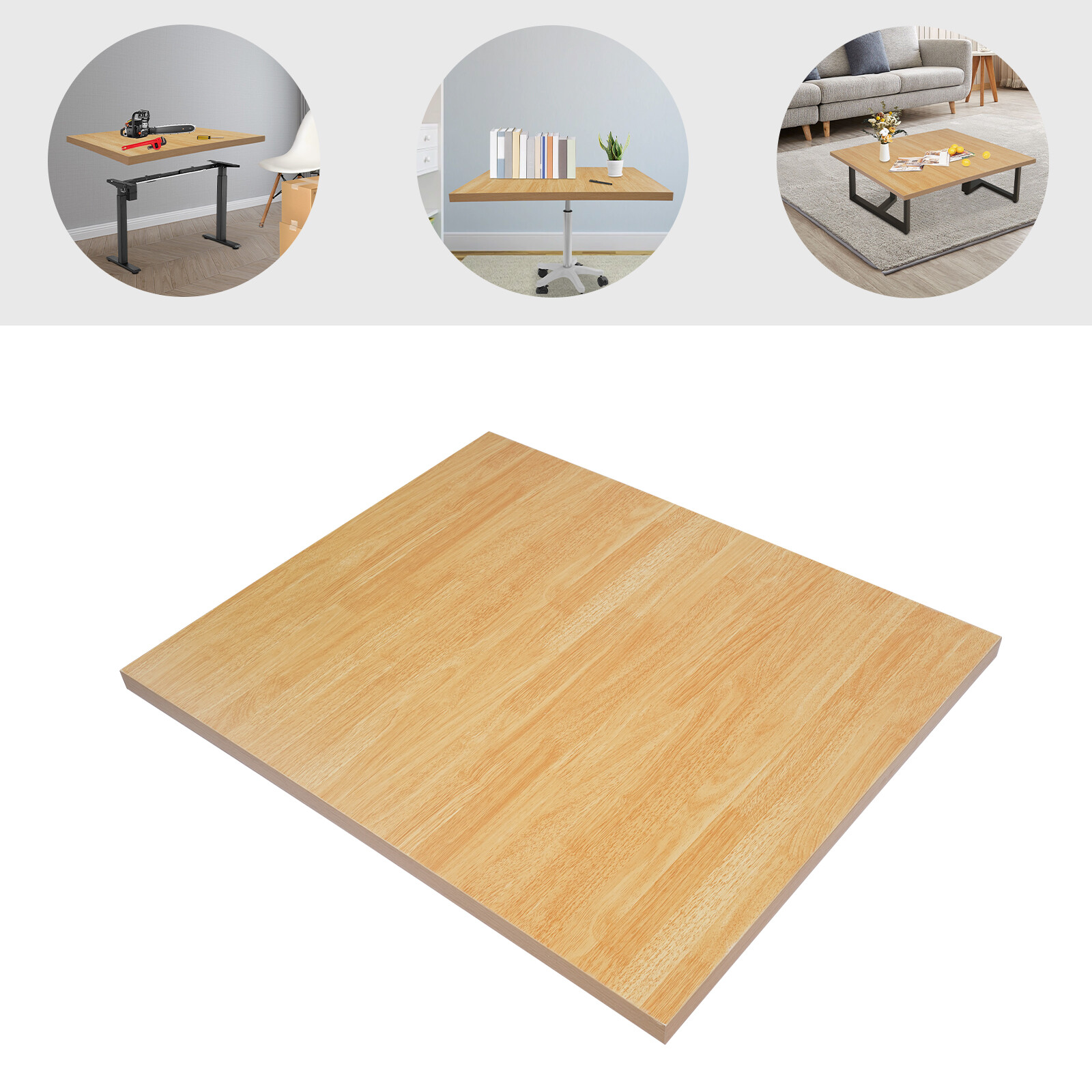 Plywood 60x90x3.5cm Adjustable Workbenches Tabletop Rectangular Countertop 500kg