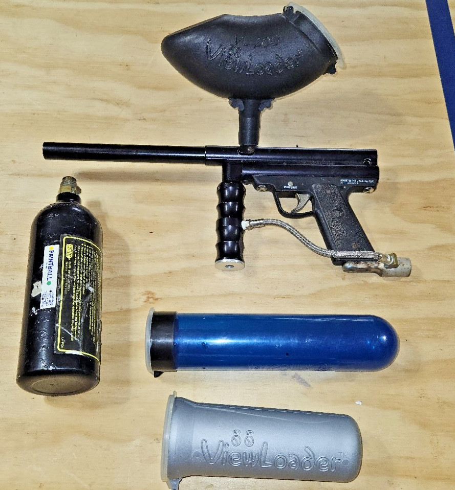 PMI Piranha Paintball Marker empty CO2 CATAUNA cylinder hopper 2 pods