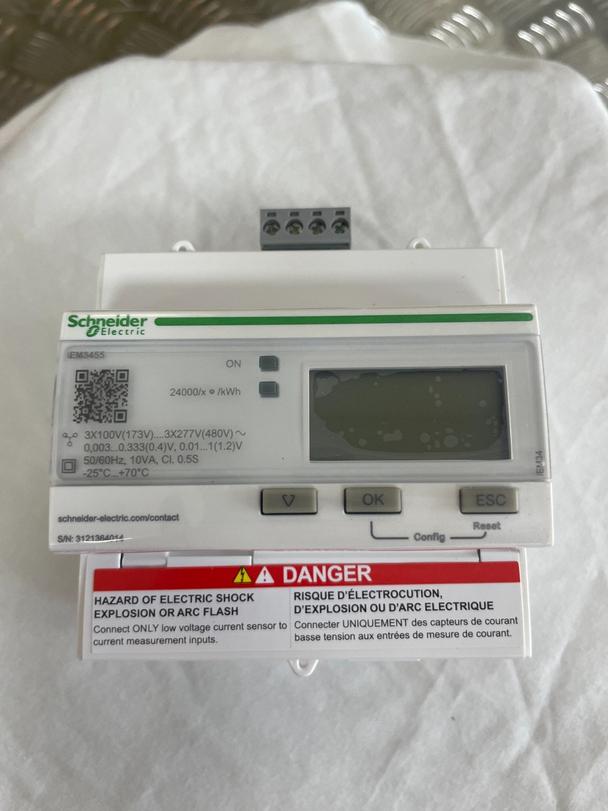 Schneider A9MEM3455 3-Phase Energy Meter | Modbus RS485 | New