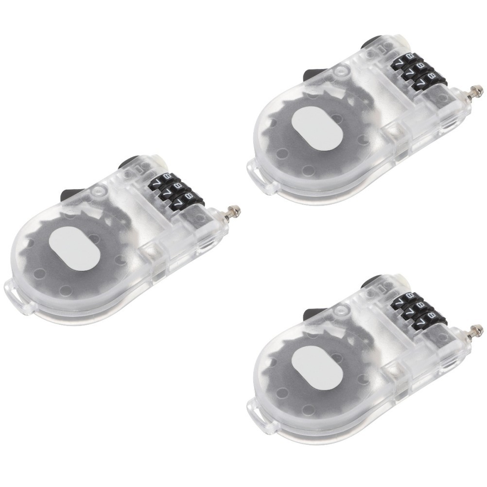 3 Pack Anti Theft Handlebar Lock Combination for Snowboard Ski Cable