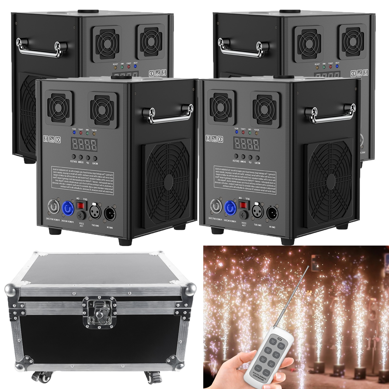 1-4PCS Large Cold Spark Firework Machine 700W Stage Effect Machine DMX dj Disco