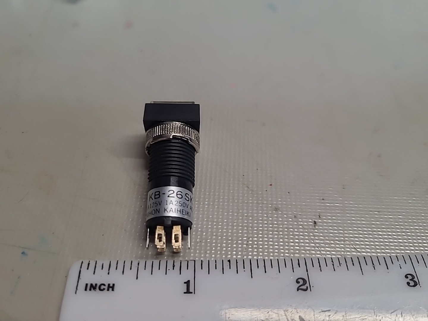 Nihon Kaiheiki (now NKK Switches) KB-26SK Latching Pushbutton Switch, 1amp@250v